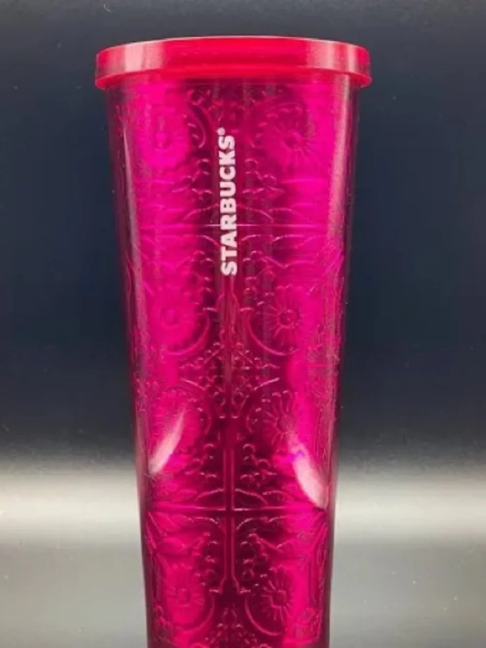 Starbucks 2017 Hot Magenta Embossed Tumbler